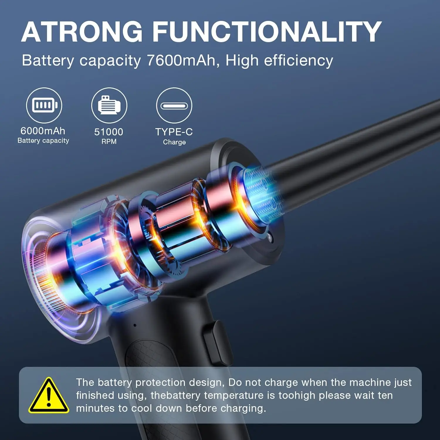 Cordless Air Duster Blower Spray Replace Compressed Cans Rechargeable