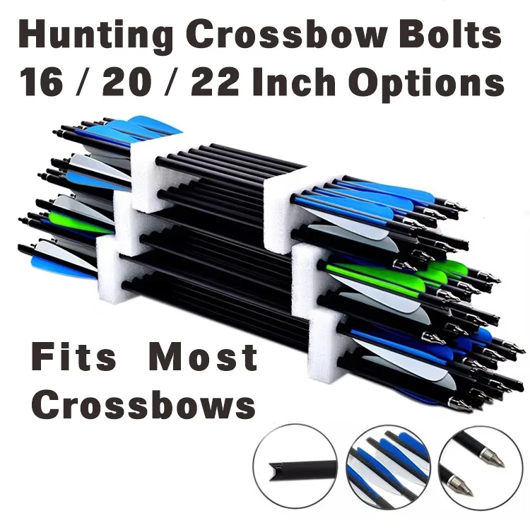 12 Flèches D'arbalète Carbone 20 Pouces 8,8 Mm – Hunter – NEUVES
