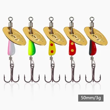 Micro Lure Eccentric Sinking Hand Crank Rotating Spinner Live Bait Fly Casting Far Casting Mouth White Strip Metal Spinner Hooks – Metal Jig – view 2