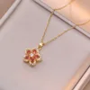 Rose red bauhinia necklace
