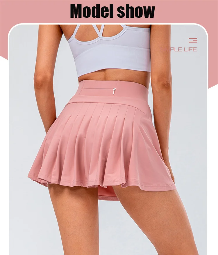 Custom Women High Waist 2 Piece Skirt Set Sport Tennis Skirt Customized