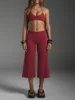 Yy244 maroon top + cropped wide-leg pants