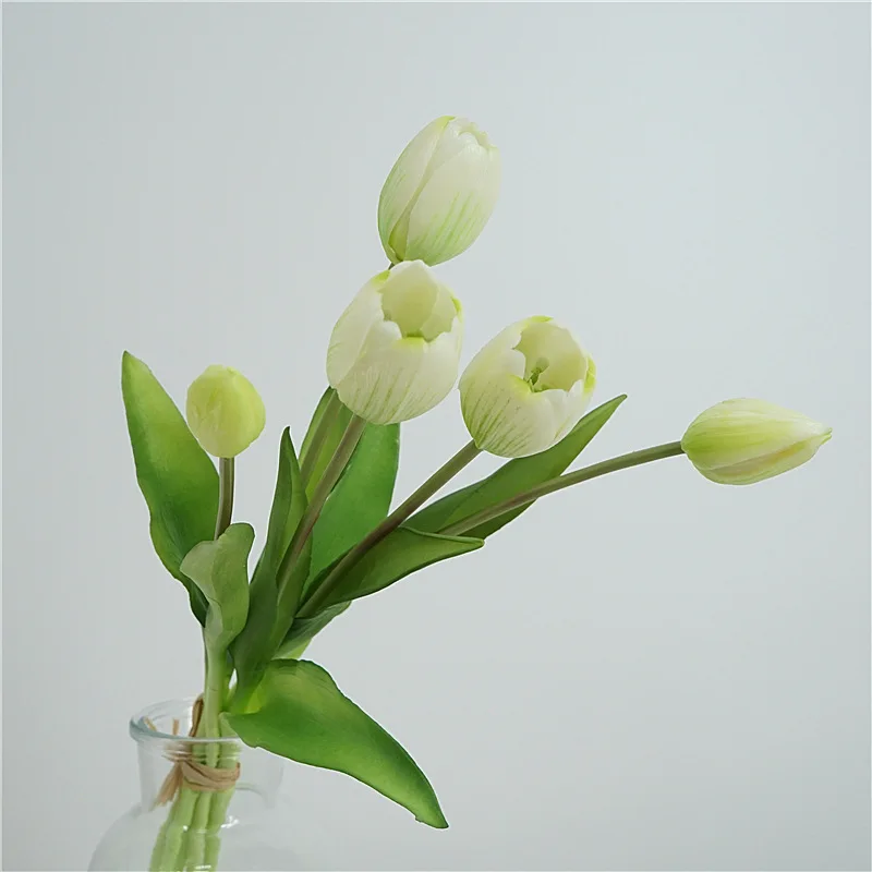 High Quality Real Touch Tulips Artificial Flowers Bouquet Arrangement