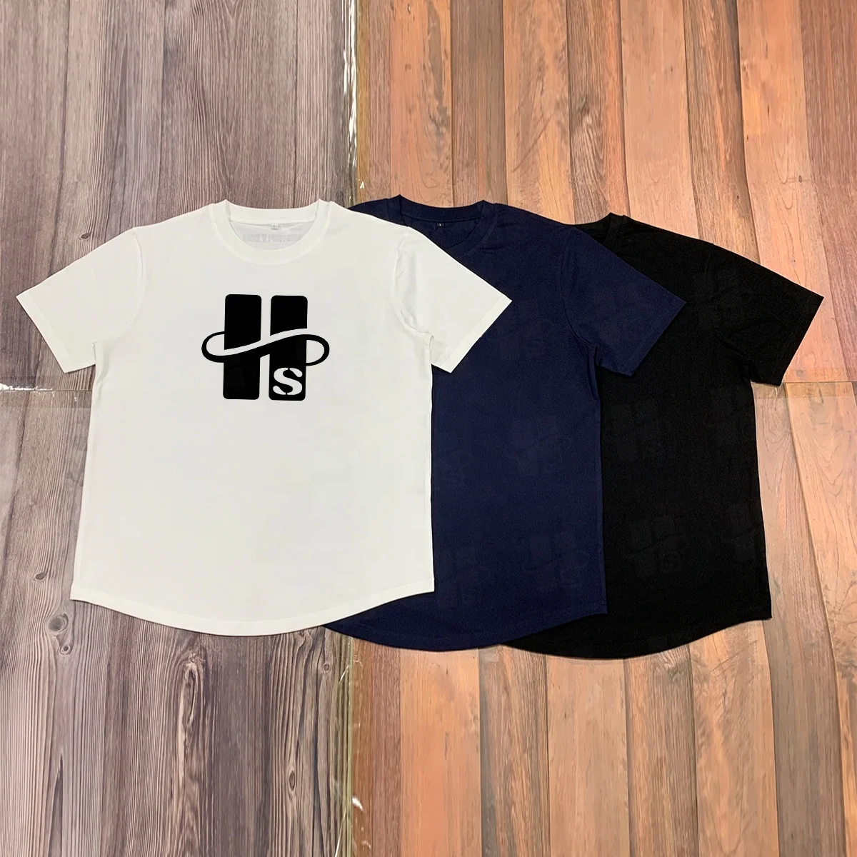 Factory Wholesale Cotton and Spandex Blend High Quality Blank T Shirt Hip Hop Longline Curved Hem T-shirts for Men