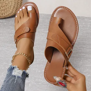 Summer Plus-size Women Comfortable Flat Sandals Casual Open Toe Round Head Flip-flops Women's Sandals