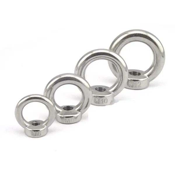 Wholesale Stainless Steel Lifting Eye Nut M3 M4 M5 M6 M8 Forged Round Ring Shape Eye Nuts
