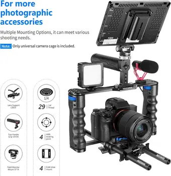 NEEWER VS107 Camera Cage for Camcorders Filmmaking Rig with Top Handle Dual Grips Base Compatible with Sony for Nikon detail image