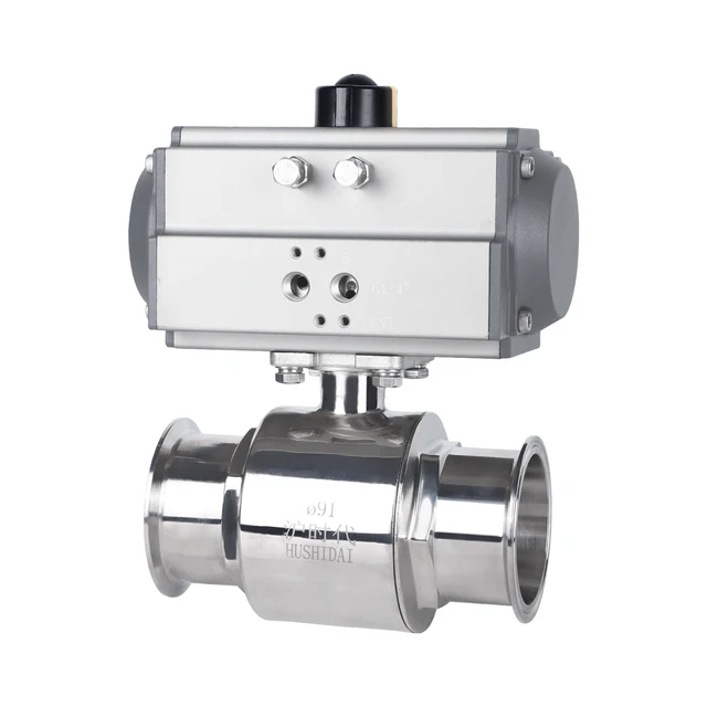 Sanitary Food Grade Stainless Steel Clamp Chuck Ball Valve Q681F-16P Pneumatic Quick Installation Ball Valve