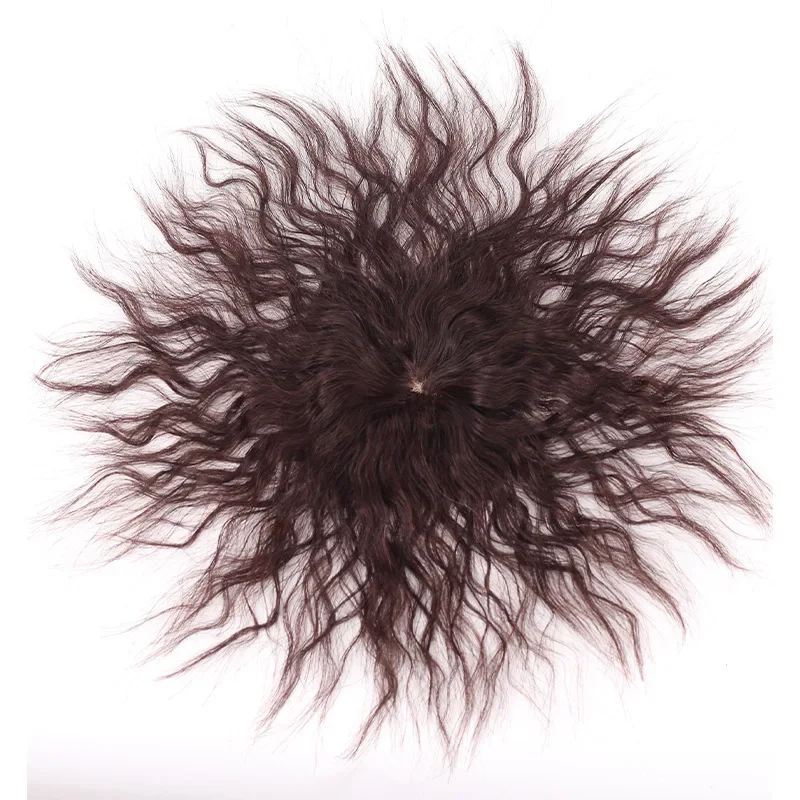 100 % Echthaar, Corn Wave-Stil, realistischer Haaraufsatz für Frauen, Rosennetz, 3 Clips, 15,2 cm, Clip-in-Verlängerung_voghion.com
