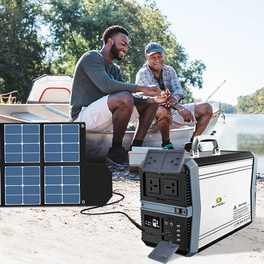 Portable Power Station 1000Wh Solar Generator 1000 Watts Home Camping Emergency Power Supply Rechargeable 18650 Battery