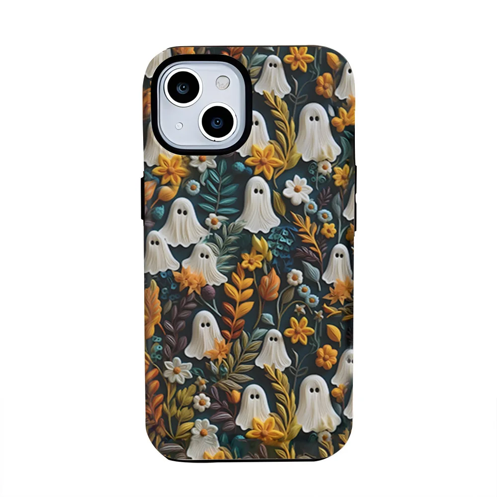 PC Halloween Hit Knitted 3D Ghost Film Mobile Phone Case For iPhone 11 12 13 14 15 Pro Max Plus Fashion Cute For Kids Ins Style