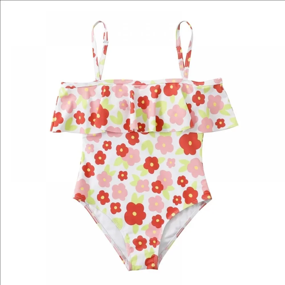 Custom Design Swimsuit Child Recycle Reversible One Piece Beachwear Girl Kid Surf Rash Guard Plus Size