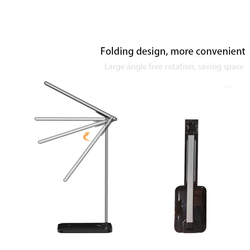 Modern Multi-Function LED Desk Lamp Touch Dimmable Control USB Port Wireless Charging Table Light Design for Bedroom DC Power