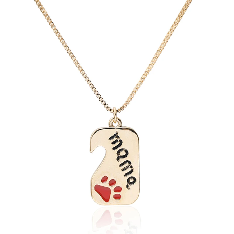 New Arrival Box Chain Dog Mama Necklace 