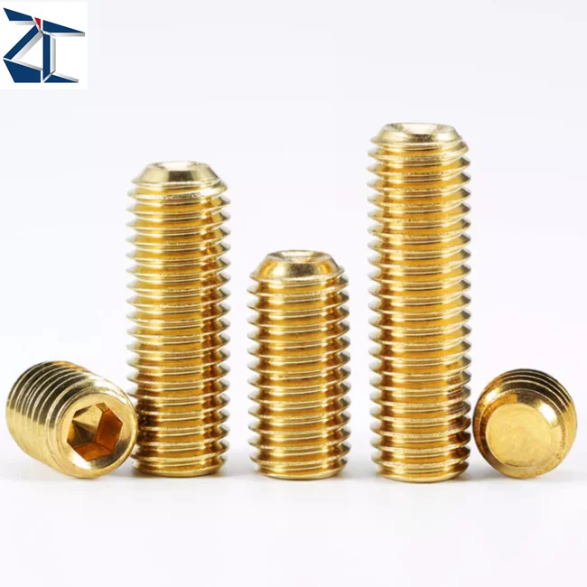 High quality Durable DIN913 Brass Set Screws Hex Socket Set Screws