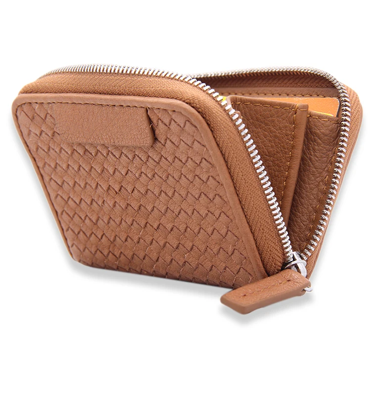 Custom Women Wallet Zipper Leather Card Holder Convenient Small Change Card Wallet