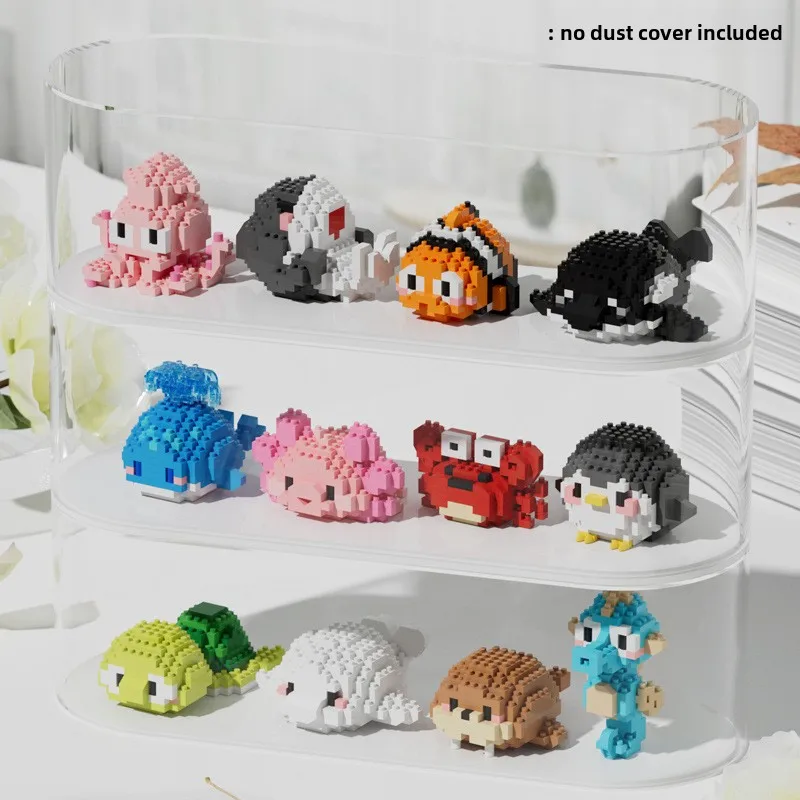 Realistic for Lego Ocean Building Blocks Toy for Children Small Plastic Particle Moving Fish Model Including Realistic Shark
