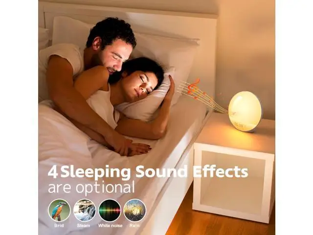 Bluetooth Smart Table Lamp Sunrise Alarm Clock Heavy Sleepers Bedroom Sleep Night Light Daylight RGB Sunrise Wake up Lamps