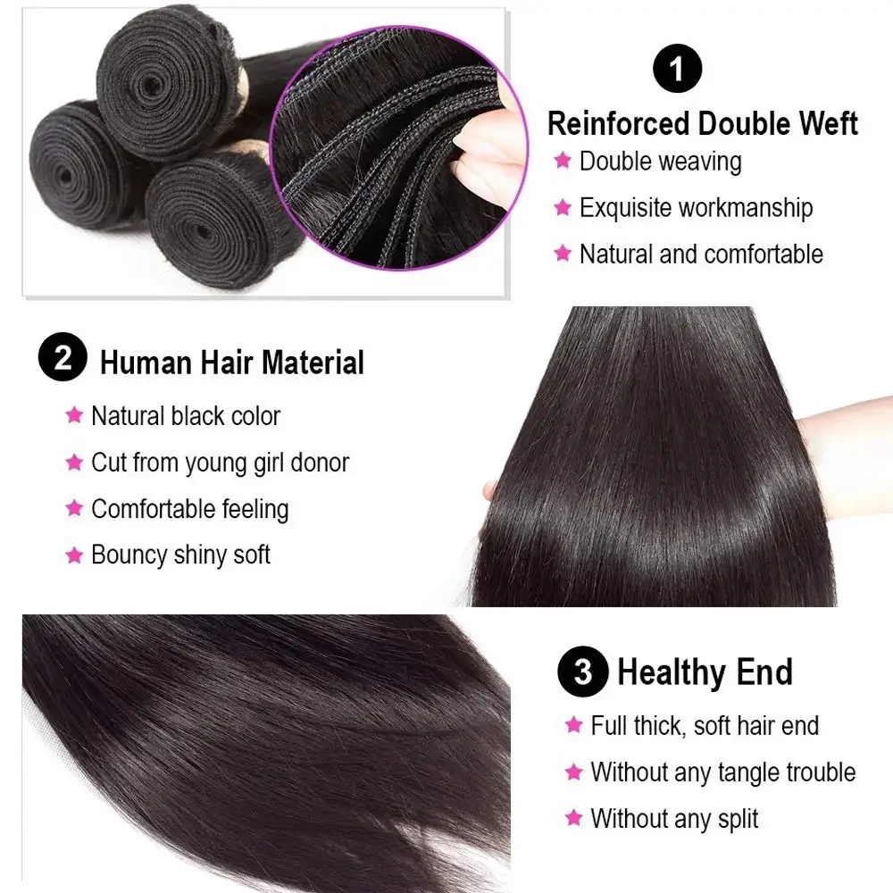 Indische glatte menschliche Haarbündel natürliches Schwarz billige Extensions Anbieter Großhandel Haar_voghion.com