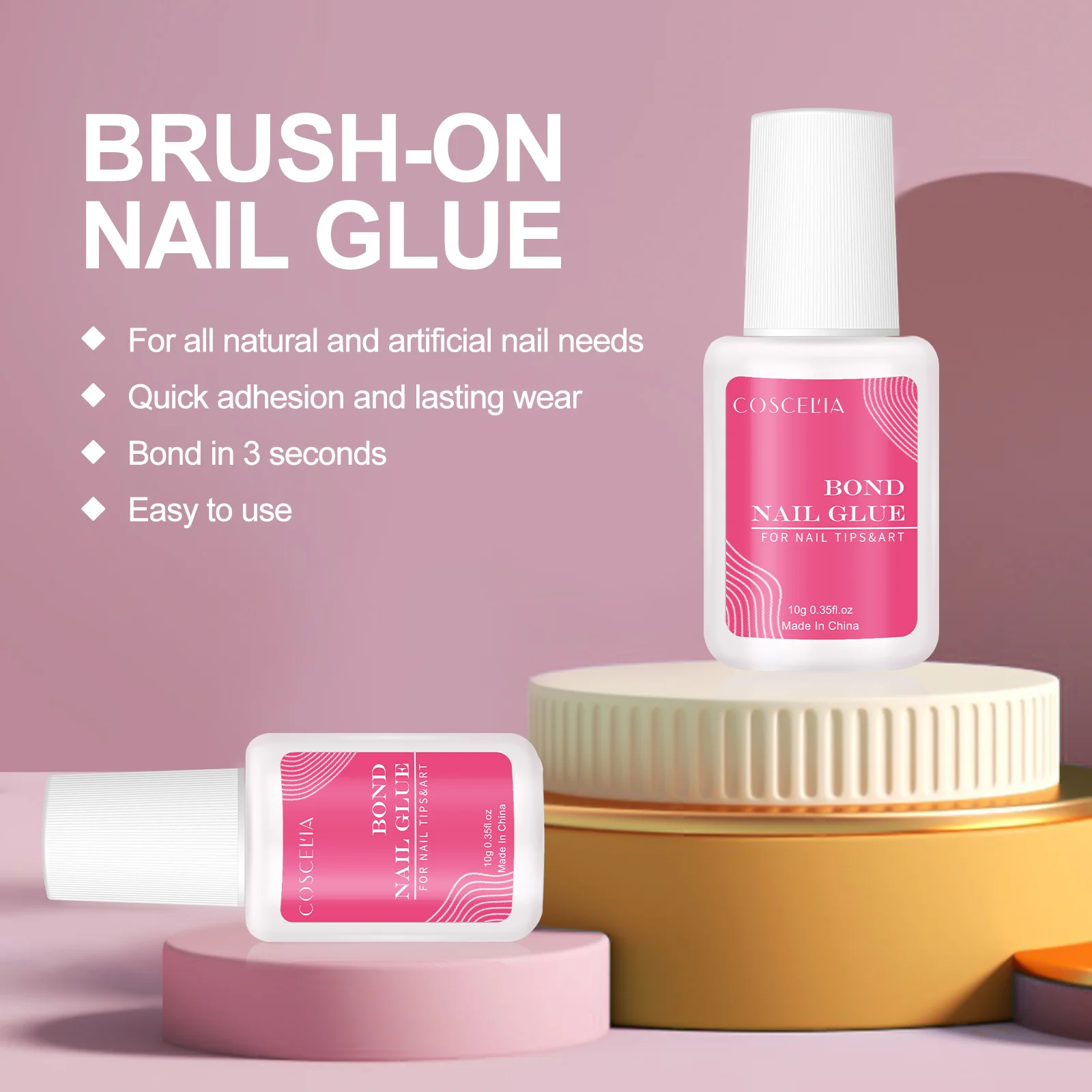 Brush on Nail Glue in Fake Nails Wholesale Private Label