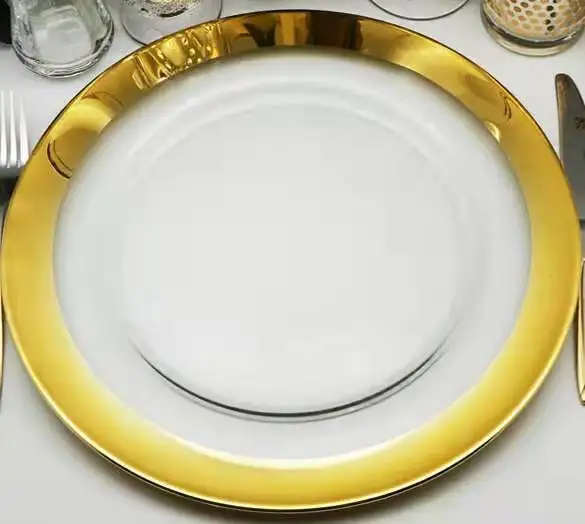 Glass Charger Plates For Wedding Buy Gold Glass Charger Plates Beaded
