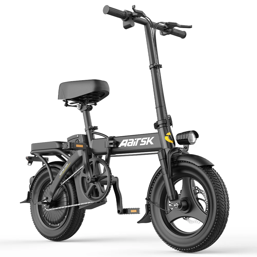 Exclusive Deal Aairsk 14-Inch Folding Electric Delivery Bike with 500W Motor, 48V 20Ah/15Ah Battery – Foldable Ebike Imported from China