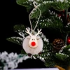 Felt deer pendant white