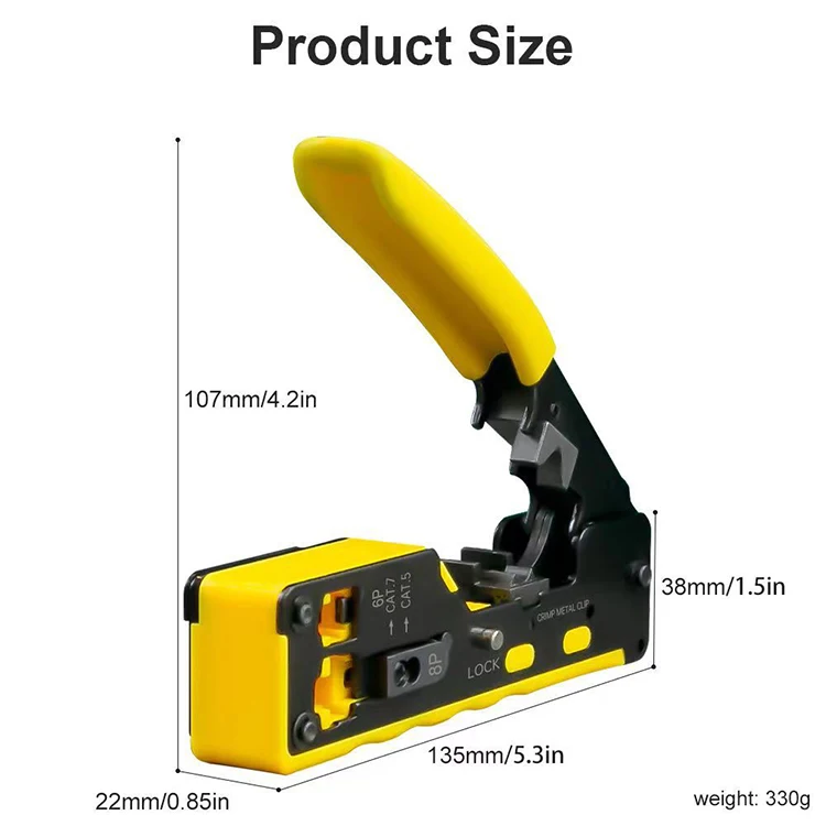 Diwei Cat5 Cat6 Connector Ethernet Cable Cutter 8P Cable Stripping Plier Multi Functional Tester RJ45 Crimping Tool