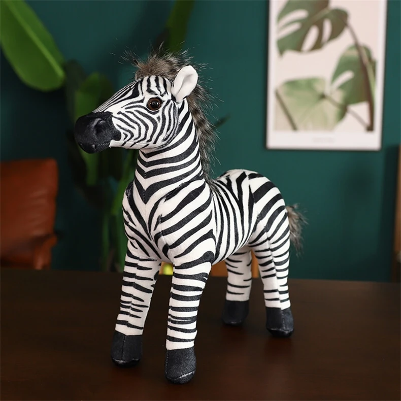 Cute Zebra Plush Toy Lifelike Stuffed Animal Gift