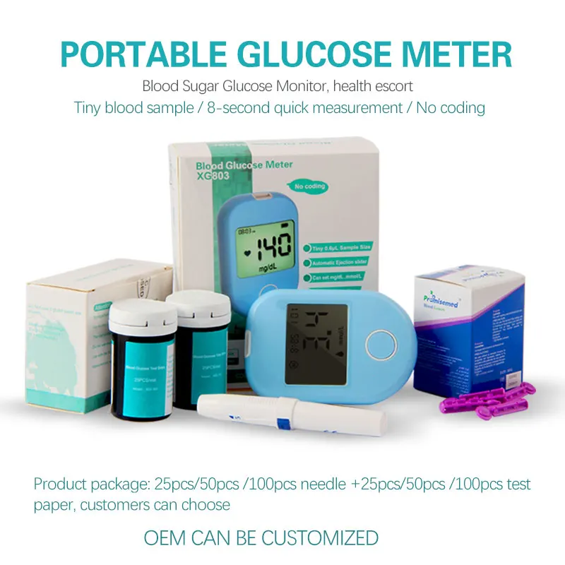 Appareil de contrôle de glucose sanguin de Glucometer pour le prix de essai de mètre de sucre de sang de moniteur de glucose sanguin aseptique sûr
