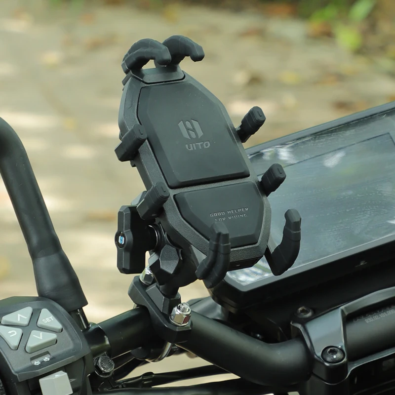 SMNU Uito1 Series Four Corner Shock-Absorbing Rubber Column Bike Phone Holder for Motorcycle Mobile Phone Accessories