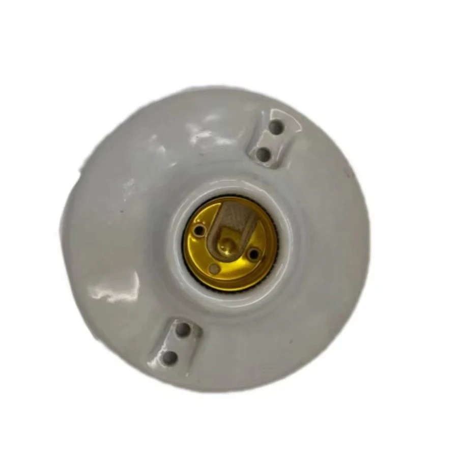 E27 4 Inch Porcelain Lamp Socket Ceramic Lamp Holder with Screw Style Ceiling Rose 250V Voltage Lamp Base