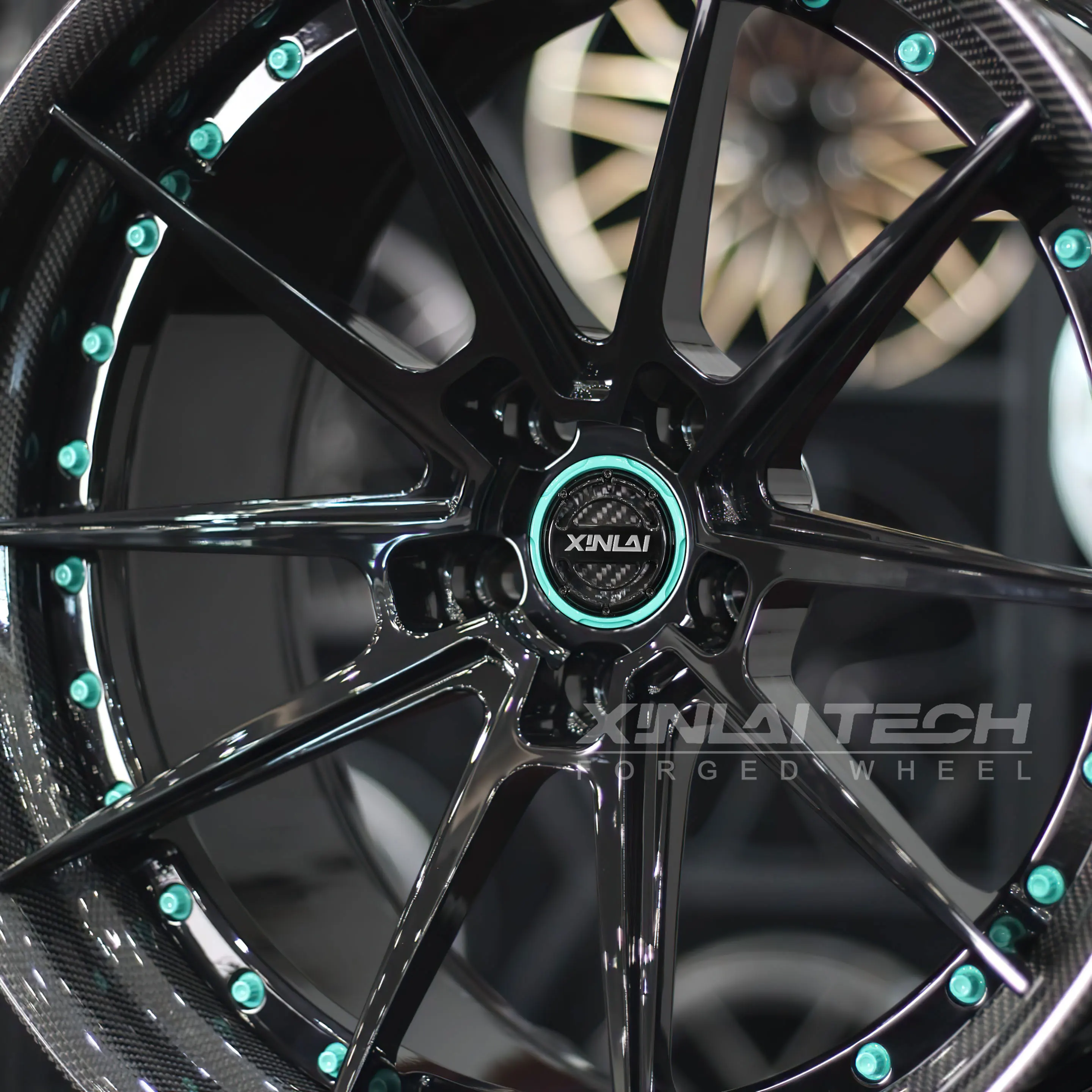 XL 2-piece Forged Black Carbon Fiber Wheel 5x120 5x112 5x114.3 Custom Wheels 18 19 20 21 22 26 Inch Racing Car Wheel - Image 4