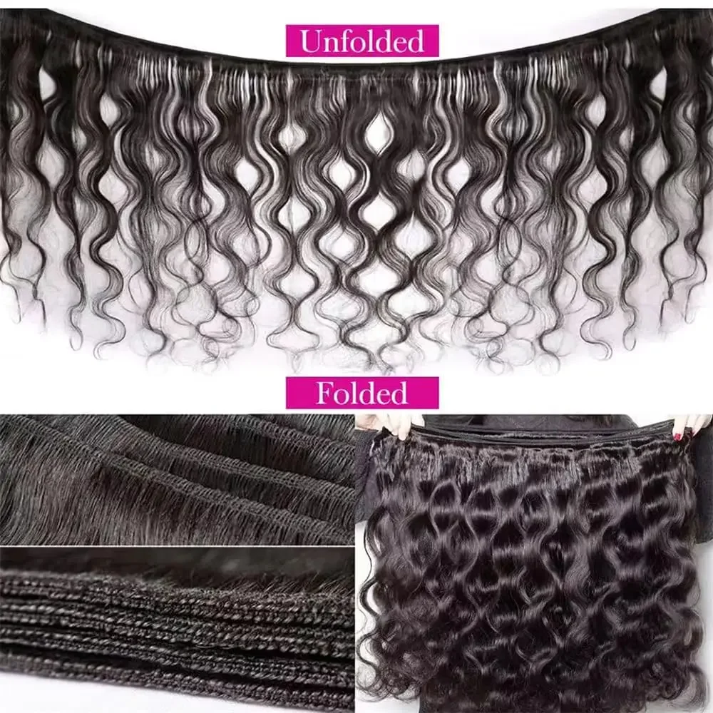 Bundle di capelli vergini brasiliani non trattati con capelli umani ondulati_voghion.com