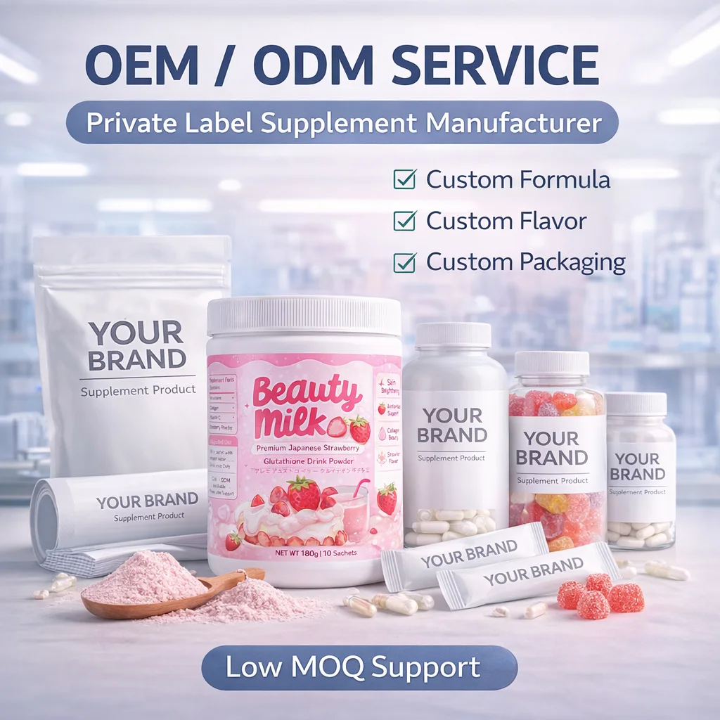 glutathione japan manufacturer OEM Private Label Collagen Antioxidant Beauty Milk Japanese Strawberry Powder Verified Skin Brightening Adult Women The Laccase-like Property of