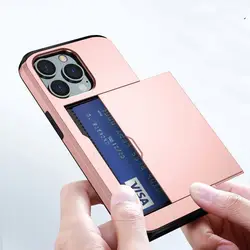 Suitable for iphone13 Mobile Phone Shell 12 Slide Card Two-in-one Anti-drop Case 13Pro Wallet Protective Cover