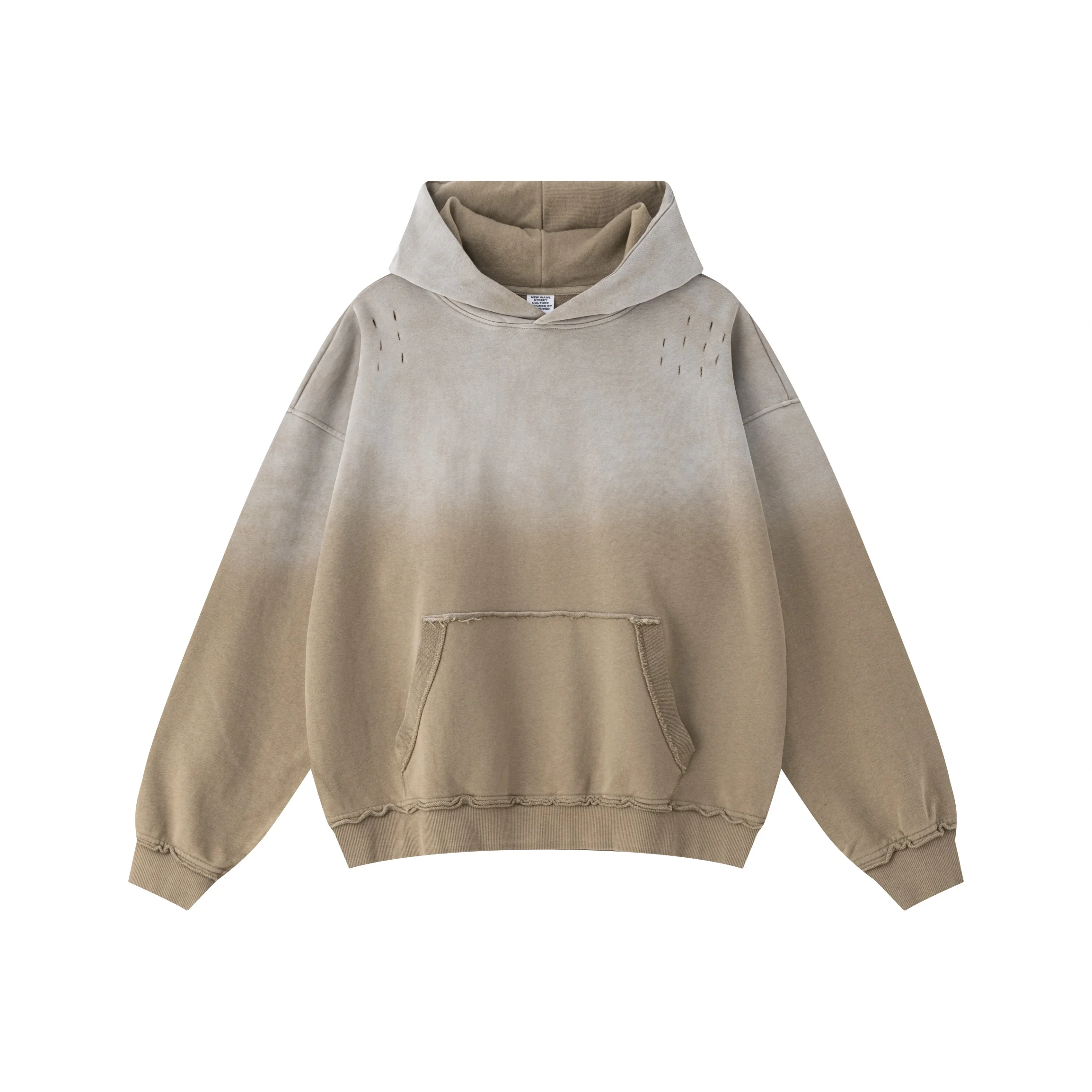 Custom Vintage Gray French Terry Oversized Sweatpants & Hoodie Set