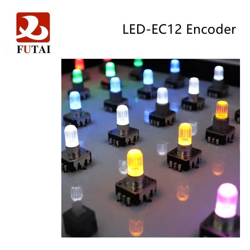 LED Encoder  RGB EC12 RE12 Audio Encoder Coding 5Pin 24 Position With Push Button Switch