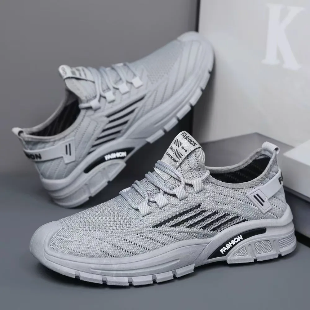 New Design Summer Sports Sneakers Mesh Breathable Lightweight Men Shoes with Casual Toe Fashionable Running Autumn Spring