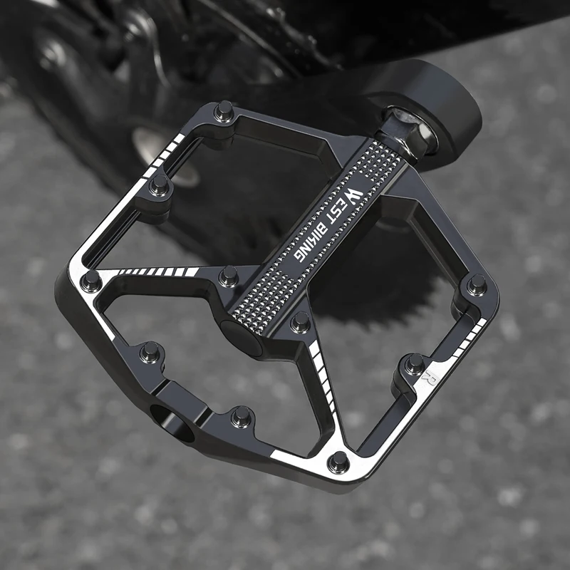 Pédales Plates Vélo Universelles - Aluminium Noir 9/16" - Lot De 2 - VTT, Route, BMX