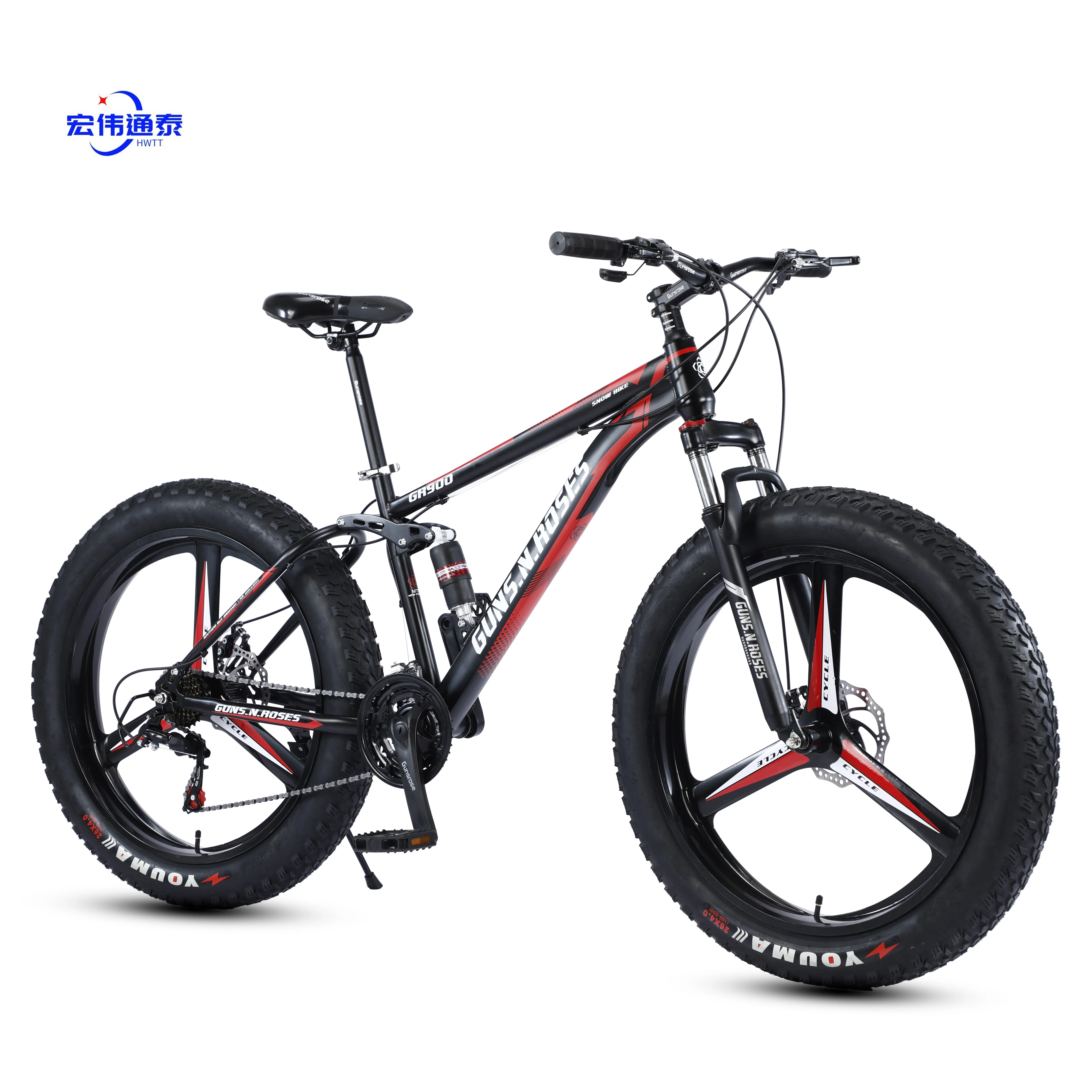 26インチブラックホット販売新着ファットタイヤバイク下り坂