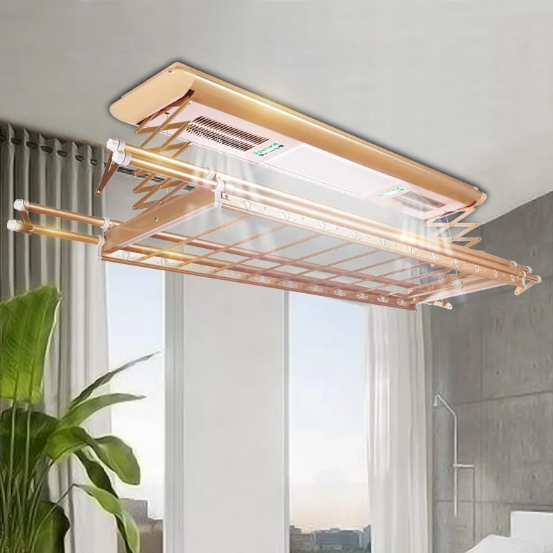 Hot Selling Automated Clothes Dryer Heated Wall Ceiling Lift Clothes Drying  Rack Balcony Fold Airer Smart Laundry Hanging Rack