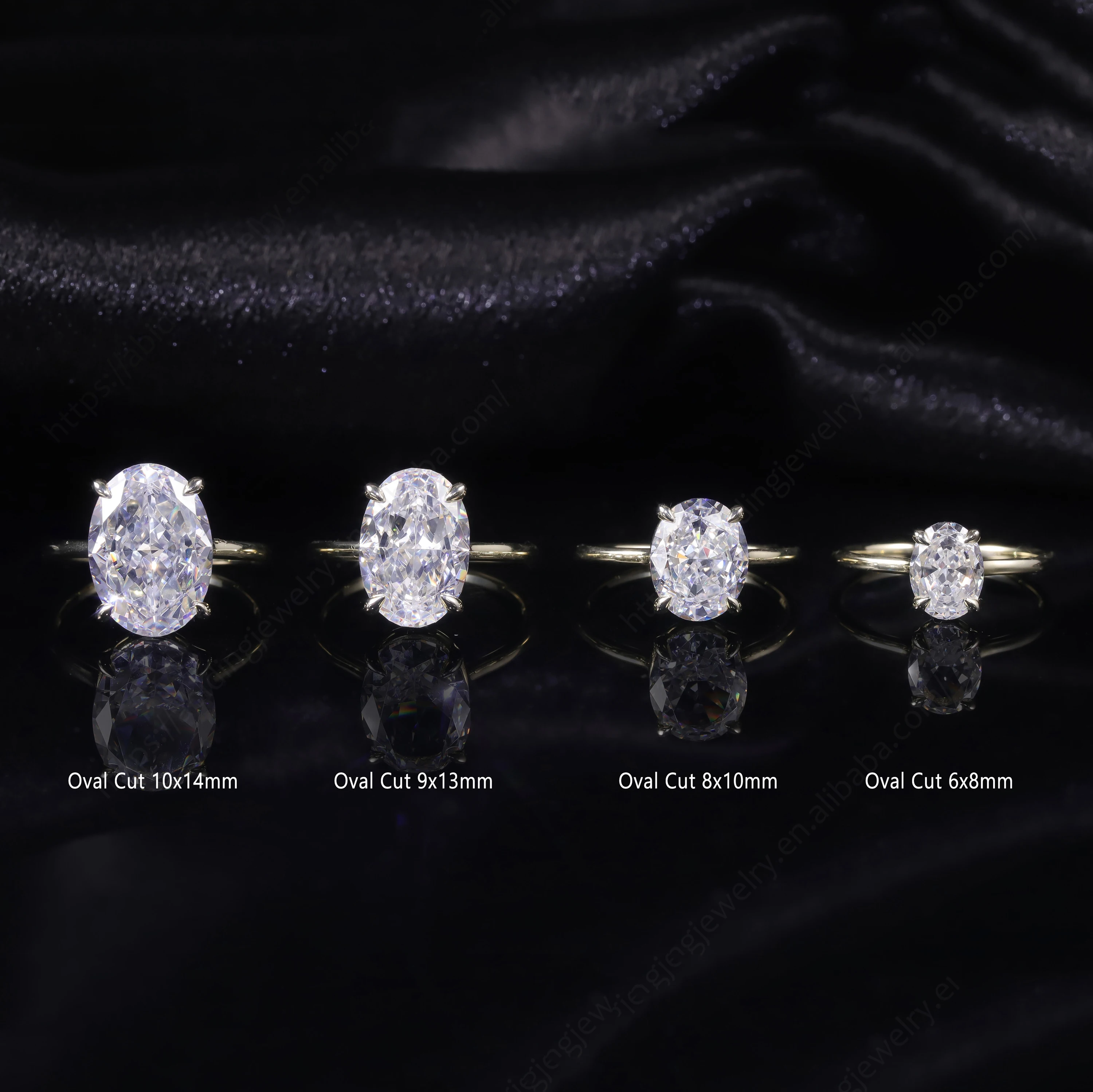 OL1481 China Diamond Jewelry Factory Wholesale Solid 14K Gold Custom Carats  1ct 3ct 5ct 6ct Oval Moissanite Engagement Ring