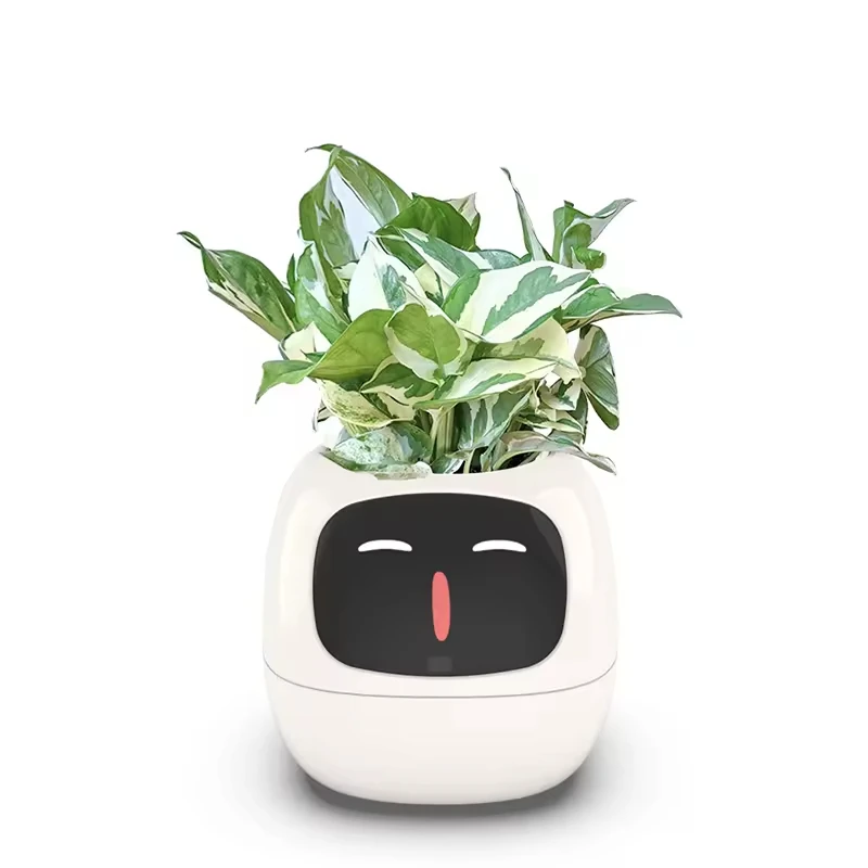 Intelligent Lazy Person Automatic Water Absorbing Flower Pot Plastic Resin Circular USB Rechargeable Indoor Plant Potted Plants