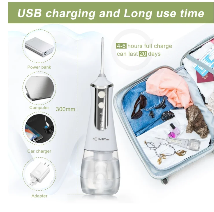 350ml Water Tank Portable Oral Irrigator IPX7 Waterproof Water Flosser Dental flosser