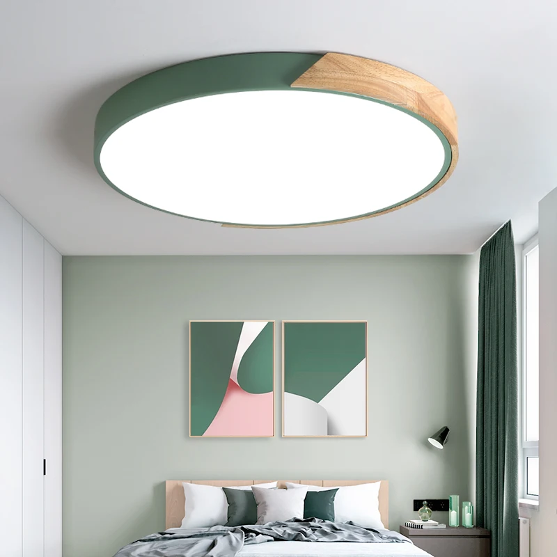 Meerosee  Modern Surface Mounted Bedroom Ceiling Light Colorful Ceiling Lamp Round LED Ceiling Lamp MD86739