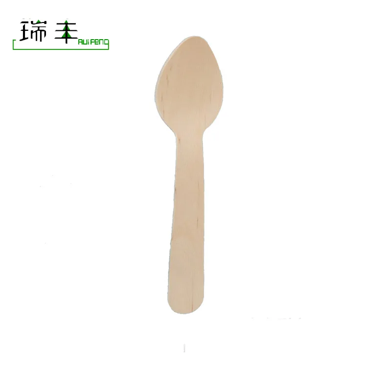 110mm Wholesale Biodegradable Ecofriendly Disposable Compostable Wooden Mini Dessert Spoon