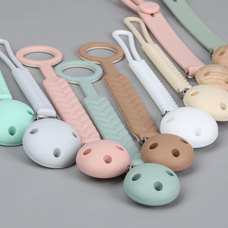 Новый дизайн, оптовая продажа, изготовленный на заказ, металлический зажим, чехол для прорезывателя зубов, Детская силиконовая цепочка, зажим для соски