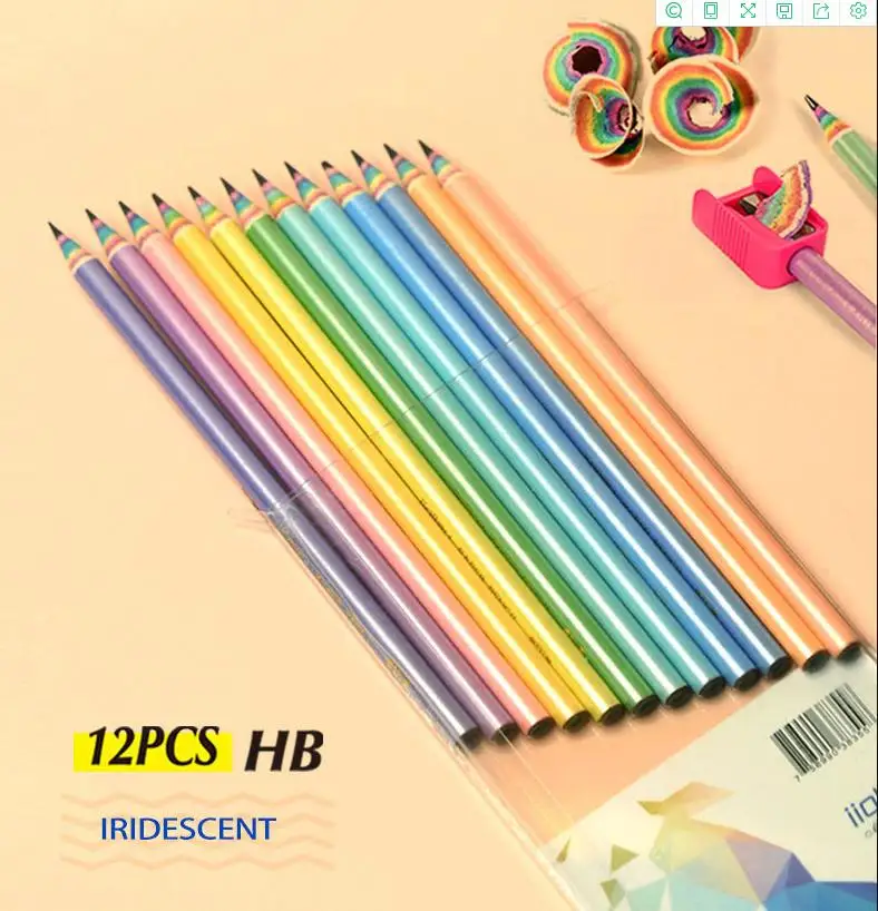 Горячий продавать зеленый карандаш рециркуляции могут быть переработаны. Дешевые радужные карандаши настроены логотип