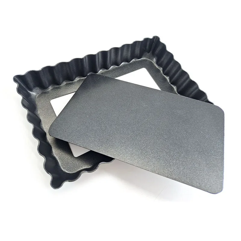 Custom Size Nonstick Round Rectangle Carbon Steel Quiche Pan Tart Pan Pie Pan Pizza Tray With